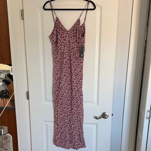 Floral Slip Maxi Dress in Dusty Rose